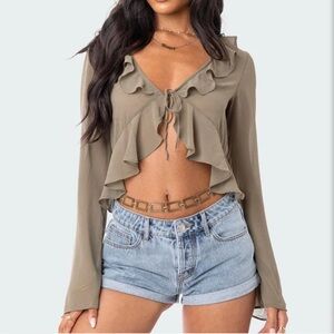 Ruffled Sheer Blouse